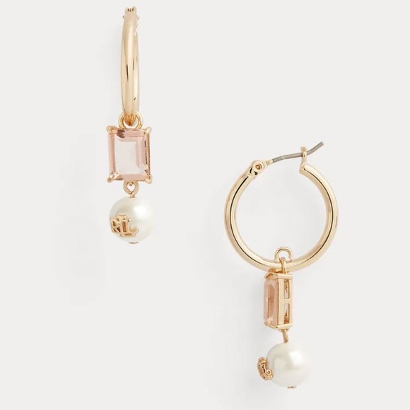 LAUREN Ralph Lauren ELEGANT GOLD-TONE HOOP EARRINGS 🌟NWT🌟 - Picture 8 of 10